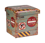 Pouf imbottito decorativo contentore road 36 x 36 x 36 cm