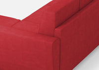 Divano 2 Posti con Pouf 172x145x85 cm Yasel in Tessuto Rosso