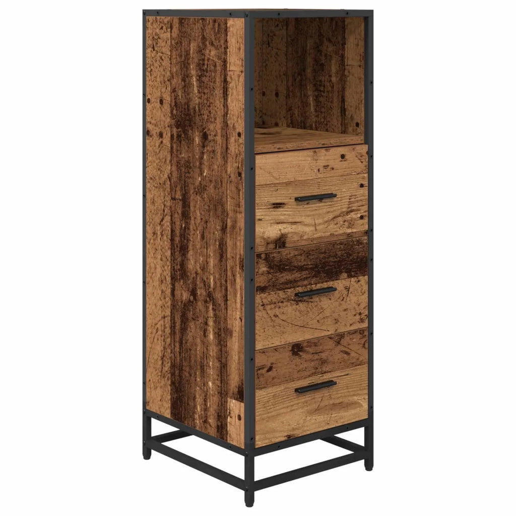 Set di mobili per il bagno con cassetto 3 pcs Legno vecchio