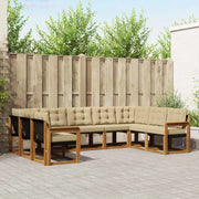 Set di divani da esterno con cuscino 9 pcs Naturale e Beige
