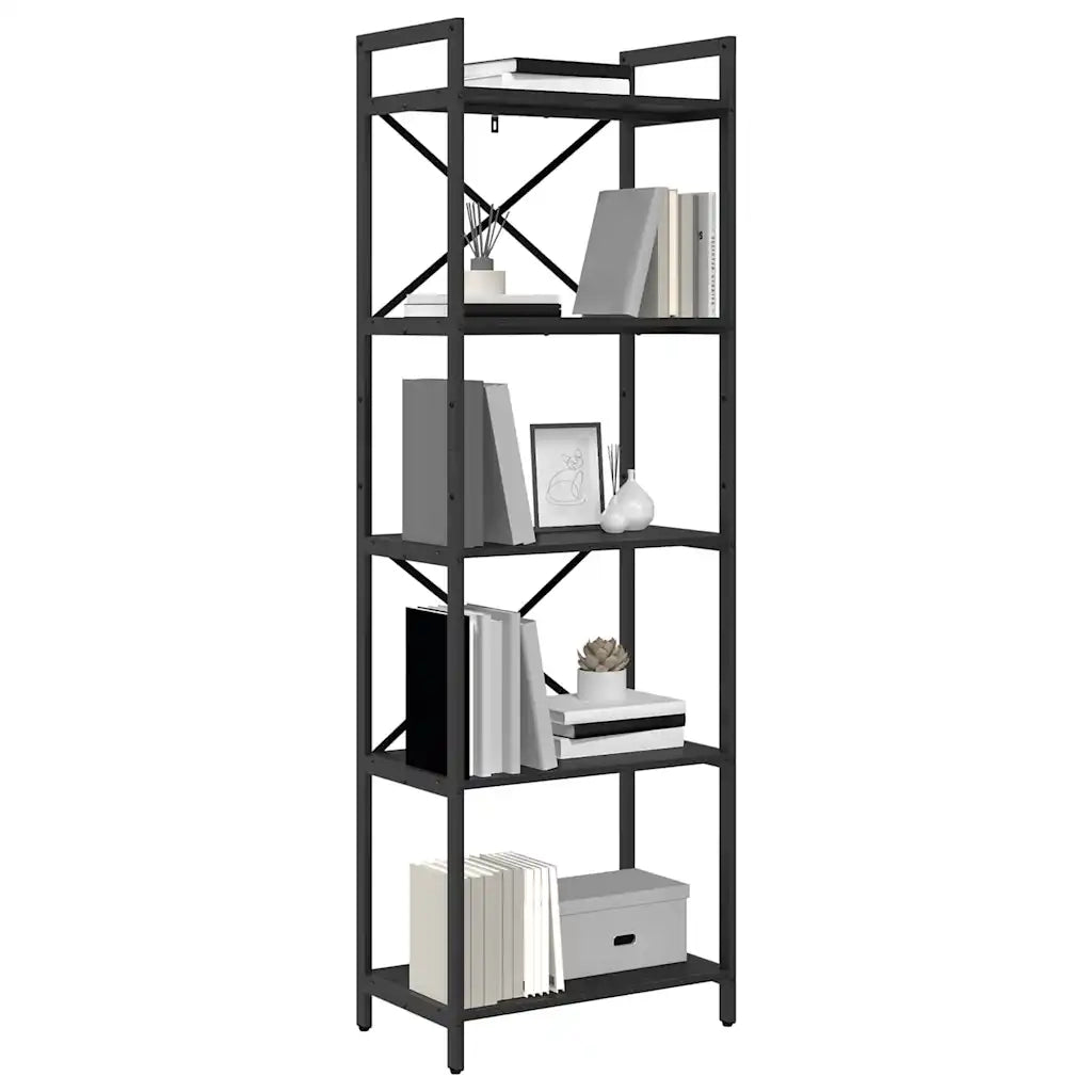Libreria Rovere Nero 56 x 34 x 171 cm Legno multistrato