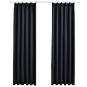 Tende Oscuranti | Tende Blackout con Ganci 2 pz Antracite 140x175 cm