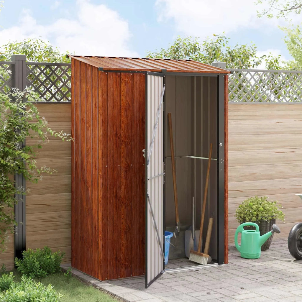 Casette da giardino Marrone 140,5 x 74 x 200 cm Metallo 42011298