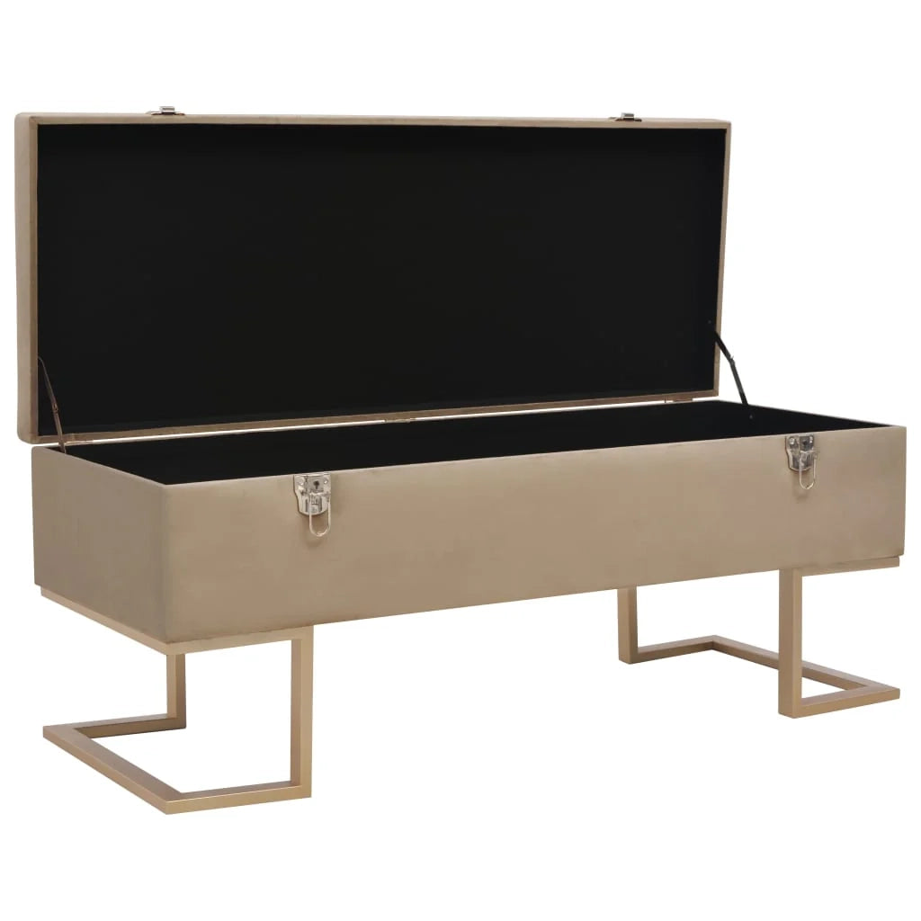 Panca con vano contenitore 105 cm velluto beige 02_0010814
