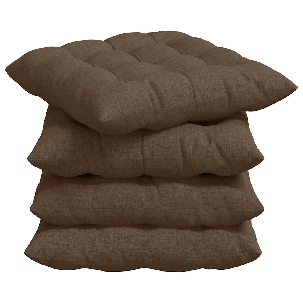 Cuscini per Seduta 4 pcs Marrone 40 x 40 x 6 cm Tessuto