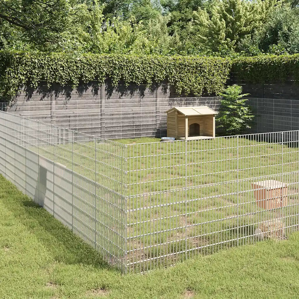 vidaXL Recinto per Animali Ruspante 48 Pannelli 54x100cm Ferro Zincato