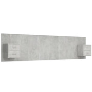 Testiera | Testata Letto con Comodini in Legno Multistrato Grigio Cemento