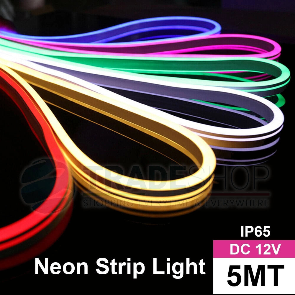 Trade Shop - Strip Led Fluorescente Effetto Tubo Neon Colorato Impermeabile In Silicone Dc12v - -blu      -