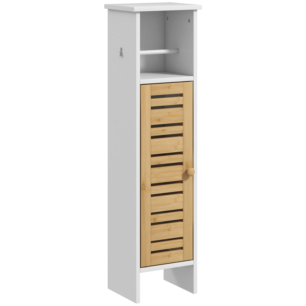 Mobile da bagno con portarotoli 3 livelli ¨C zephmum ¨C bianco bamb¨´ 78H cm