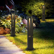 LAMPIONE PALO DA GIARDINO A LED IP65 ILLUMINAZIONE DA ESTERNO PERCORSI VIALETTI PRATO 15W NERO LUCE CALDA