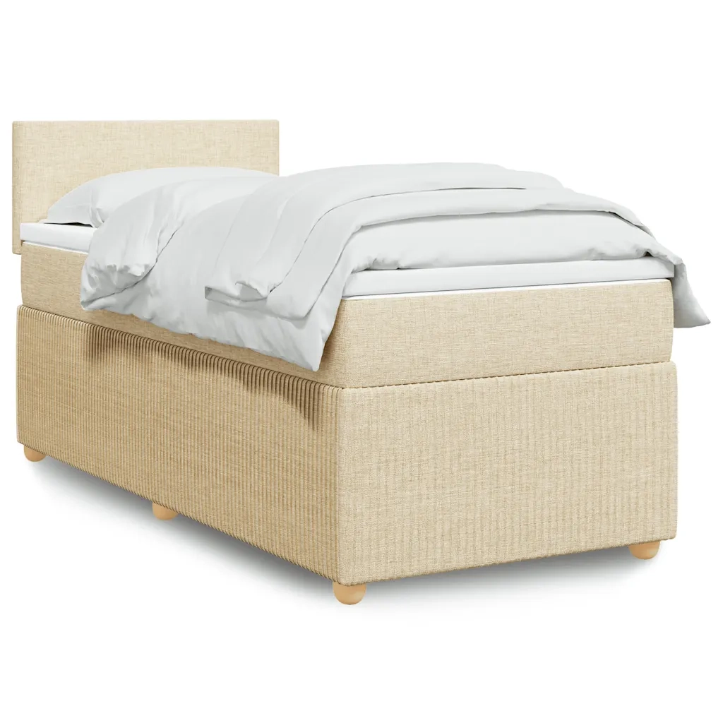 Giroletto a Molle con Materasso Crema 90x190 cm in Tessuto 3289609