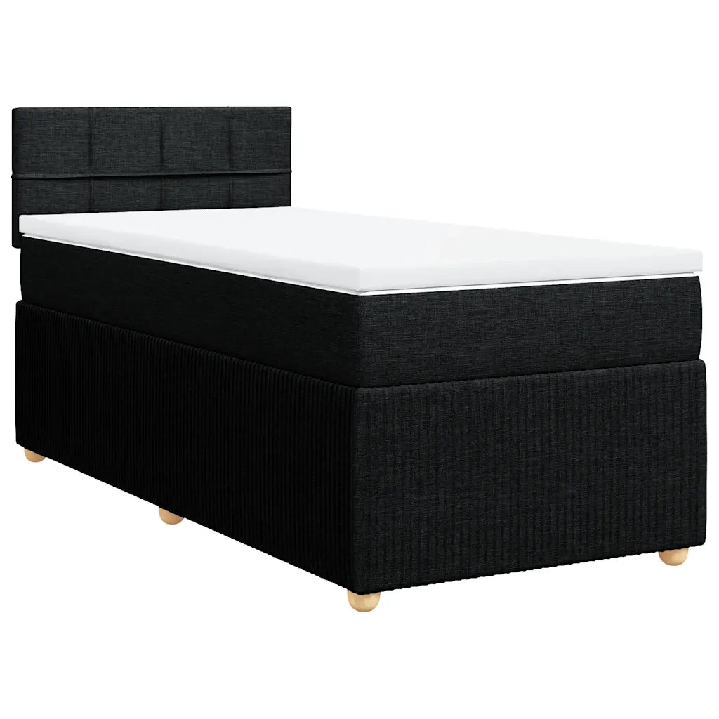 Giroletto a Molle con Materasso Nero 90x200 cm in Tessuto