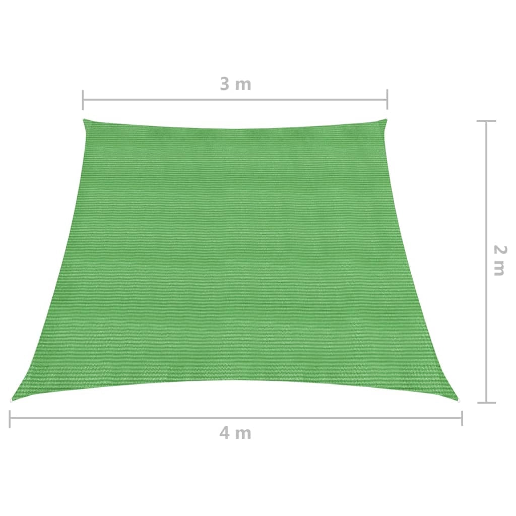 Vela ombreggiante/ombrellone 160 g/m² HDPE 3/4 x 2 m verde chiaro 02_0009376