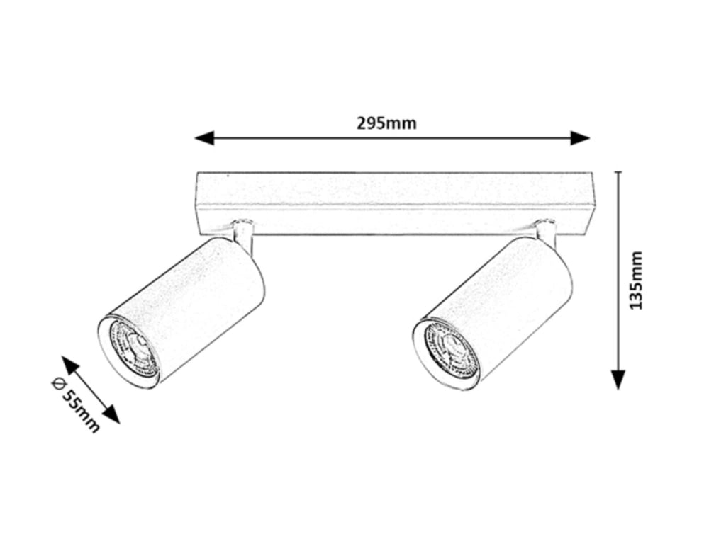 Faretto parete/soffitto nero GU10 2x25W Solo Rabalux