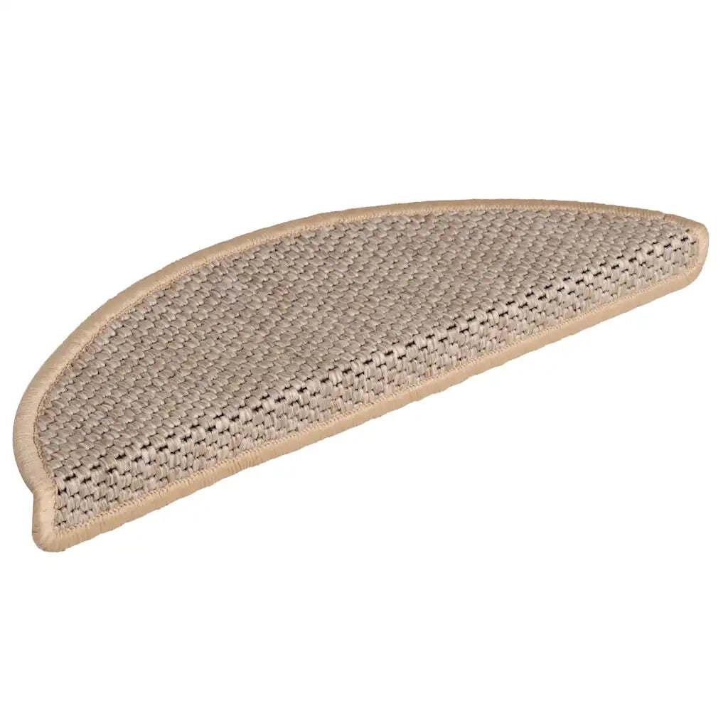 Tappeti Adesivi Scale Aspetto Sisal 15pz 56x17x3cm Beige Chiaro 326868