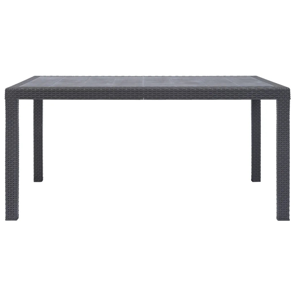 Tavolo da Giardino Marrone 150x90x72 cm Plastica Stile Rattan 45606