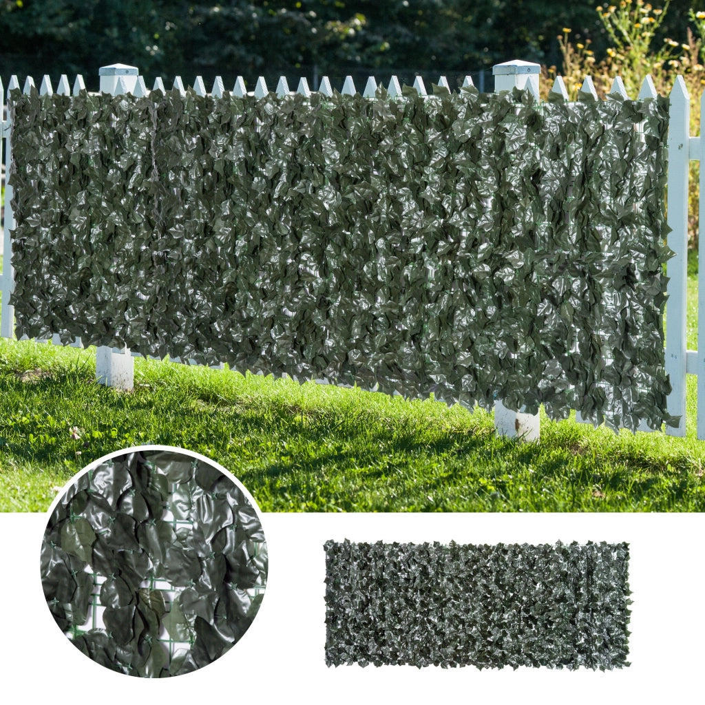 EasyComfort Edera Finta per Balconi in PE Anti-UV, Rotolo Siepe Artificiale con Foglie, 240x100cm, Verde Scuro