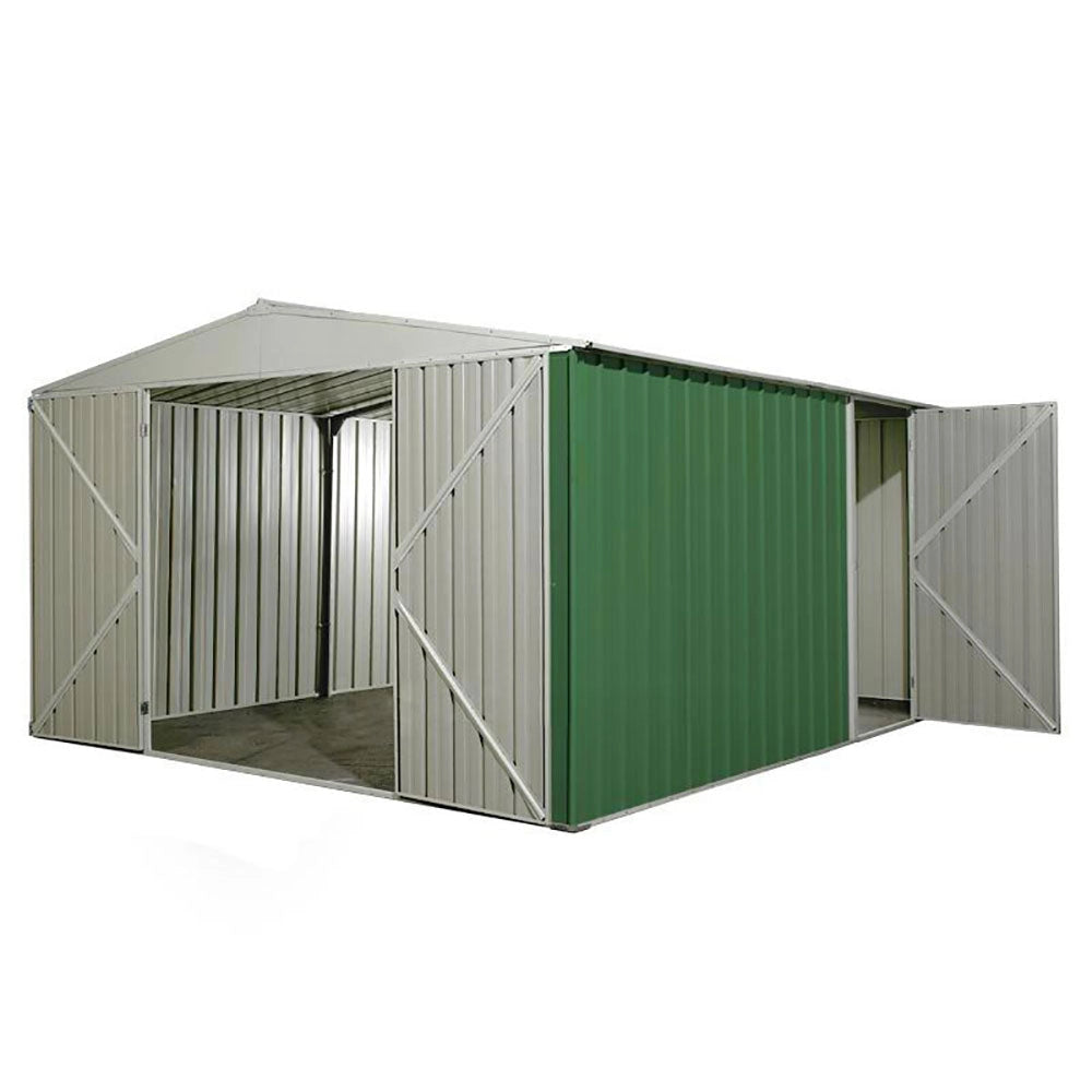 Casetta Box da Giardino in Lamiera di Acciaio Porta Utensili 360x430x210 cm Enaudi Verde