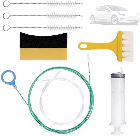 Kit di pulizia per zonchedi 300cm - Set di spazzole per pulizia - Spazzola per drenaggio zonchedi - Spout - Tubo per spout - Spazzola per spugna - Materiale PVC - Set di pulizia