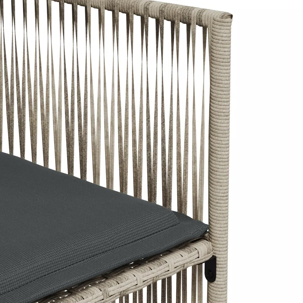 Set da Pranzo da Giardino 7 pz | Set Salotto da Giardino Cuscini Polyrattan Grigio Chiaro