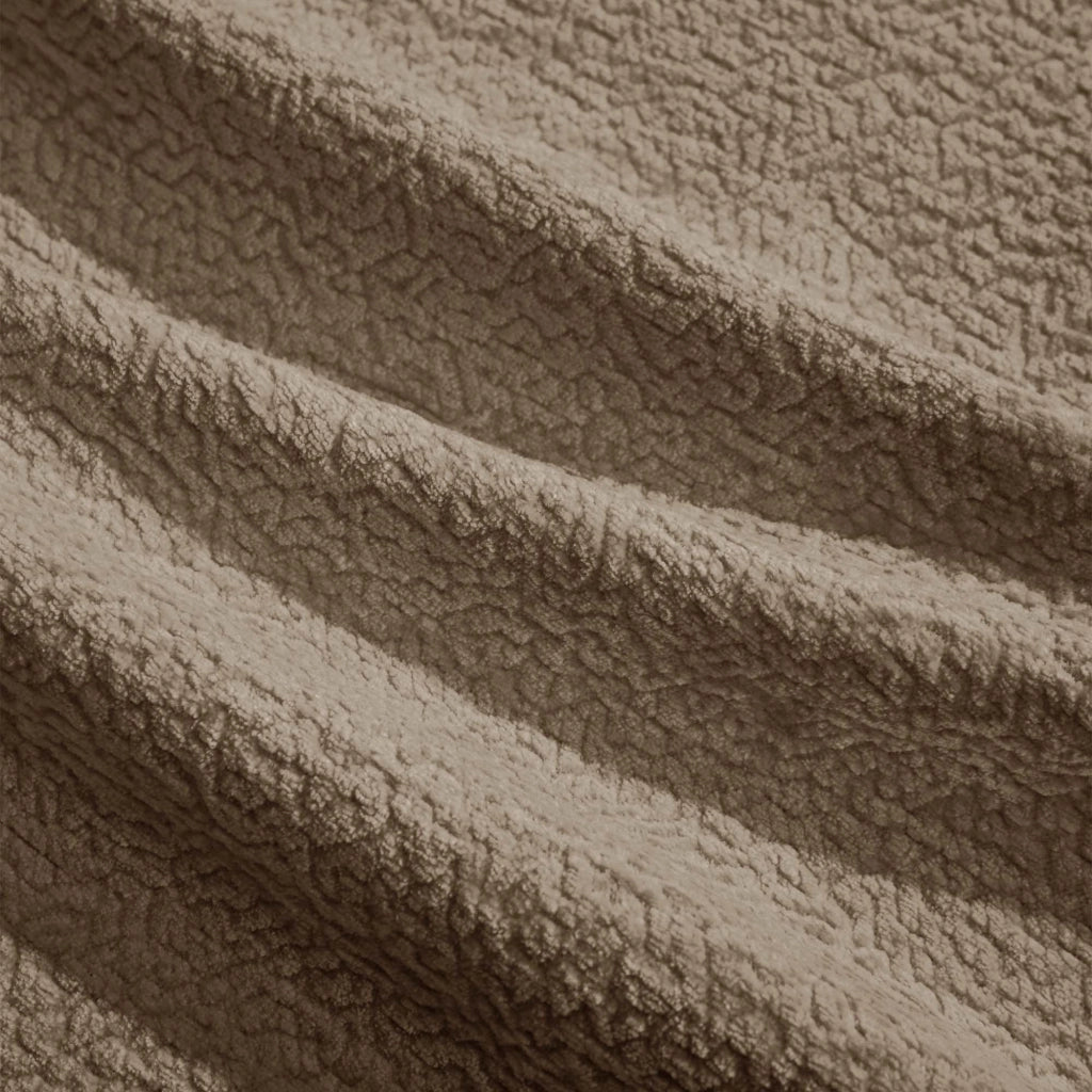 Divano modulare 3 posti con cuscini decorativi e cuciture trapuntate, in chenille marrone 260 × 86 × 90 cm