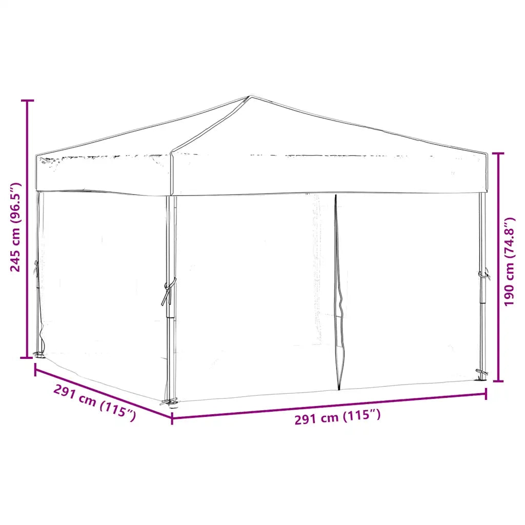 Tenda per Feste Pieghevole con Pareti Laterali Blu 3x3 m 93521
