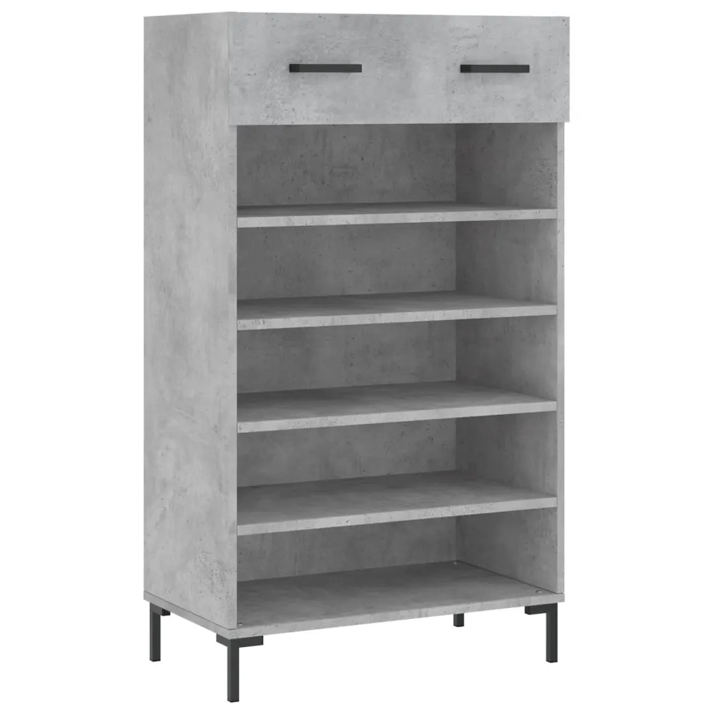 Scarpiera Grigio Cemento 60x35x105 cm in Legno Multistrato