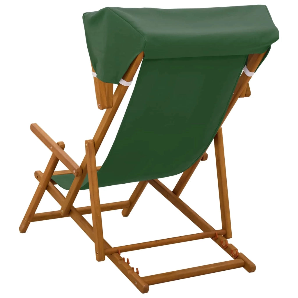 Lettino 3 Posizione Legno di Eucalipto Massello Verde 42024886
