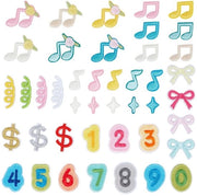 Riparazione di note musicali - Pannelli di stoffa per stirare - Pannelli di stoffa per cucire - Applicazione ricamata - Multicolore - Tessuto in poliestere
