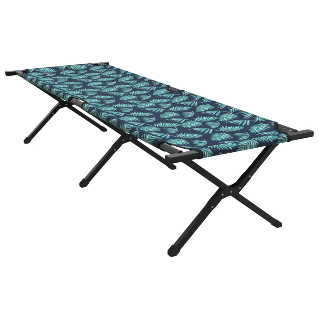 Letto da Sole Pieghevole con Bagagli Motivo a Foglia Tessuto Oxford 600D
