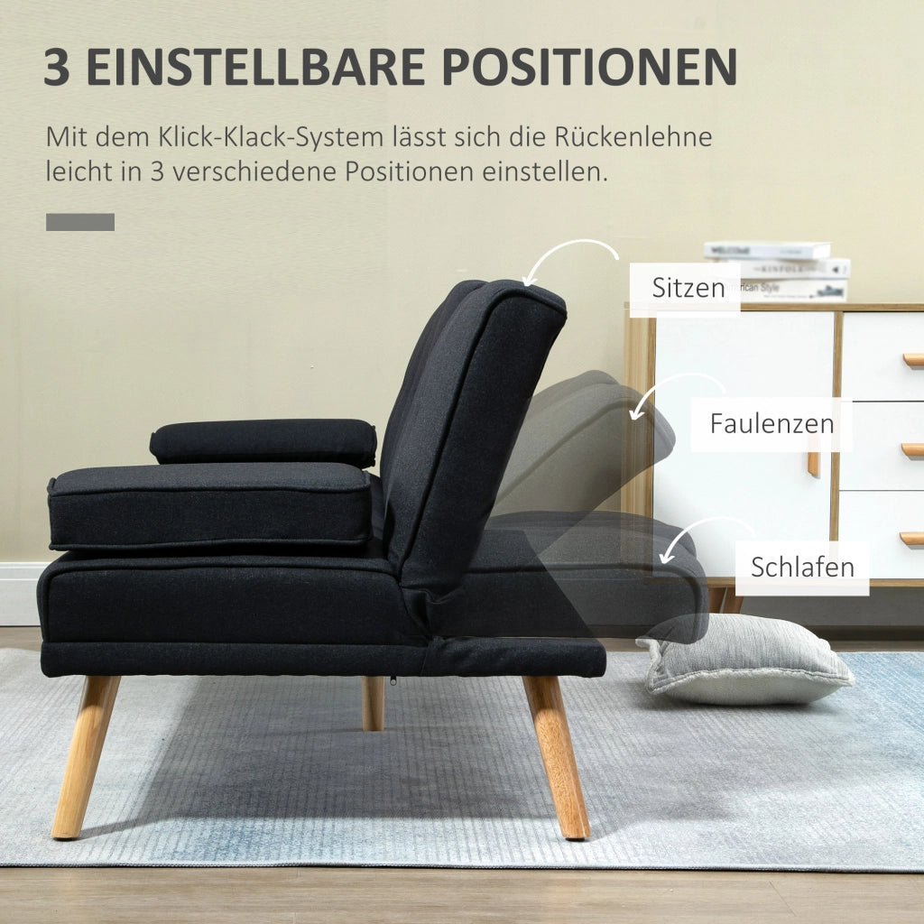 Divano letto ¨C zephmum ¨C 181x77x78 cm, nero, tessuto