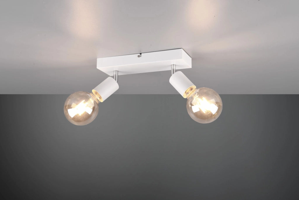 VANNES BARRA 2 SPOTS ORIENTABILI BIANCA L. 26CM ATTACCO E27