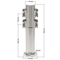 Colonna multipresa da giardino, con 4 prese, acciaio IP44, Palo presa multipla esterno