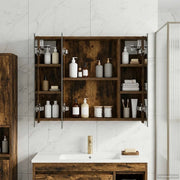 Mobiletto per specchio da bagno Rovere fumé 60 x 14,5 x 50 cm