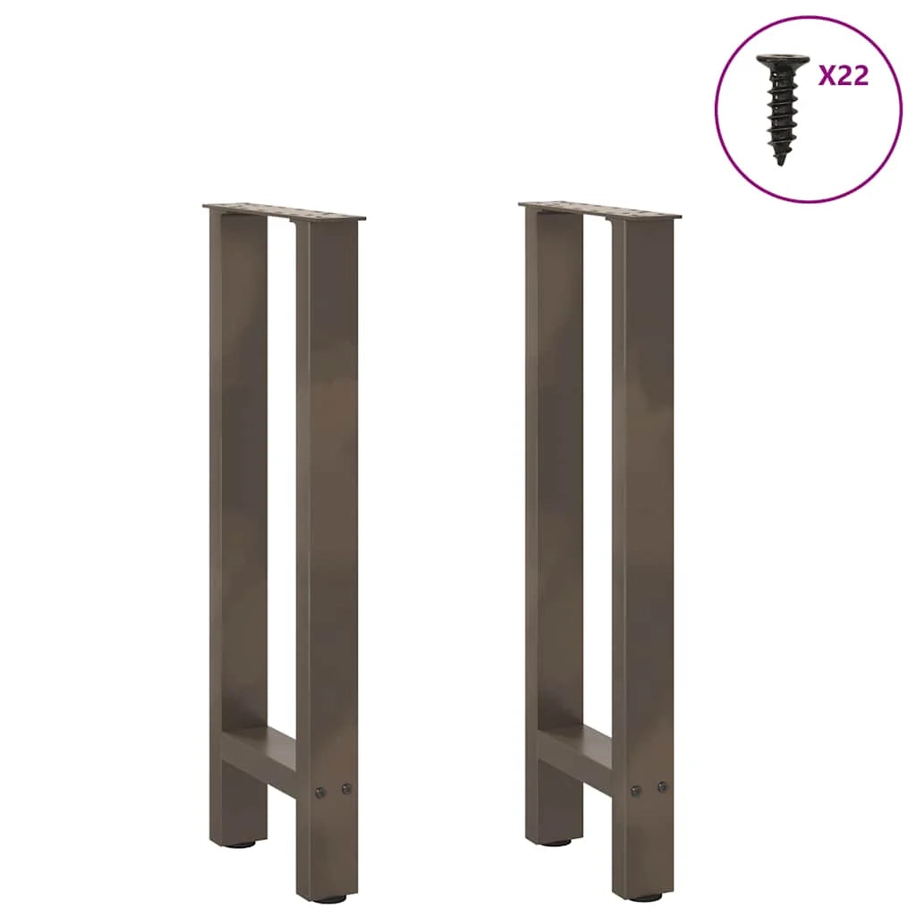 Set di 2 robuste gambe per consolle con piedini livellatori 38 x 73 cm in acciaio verniciato a polvere naturale 02_0057539