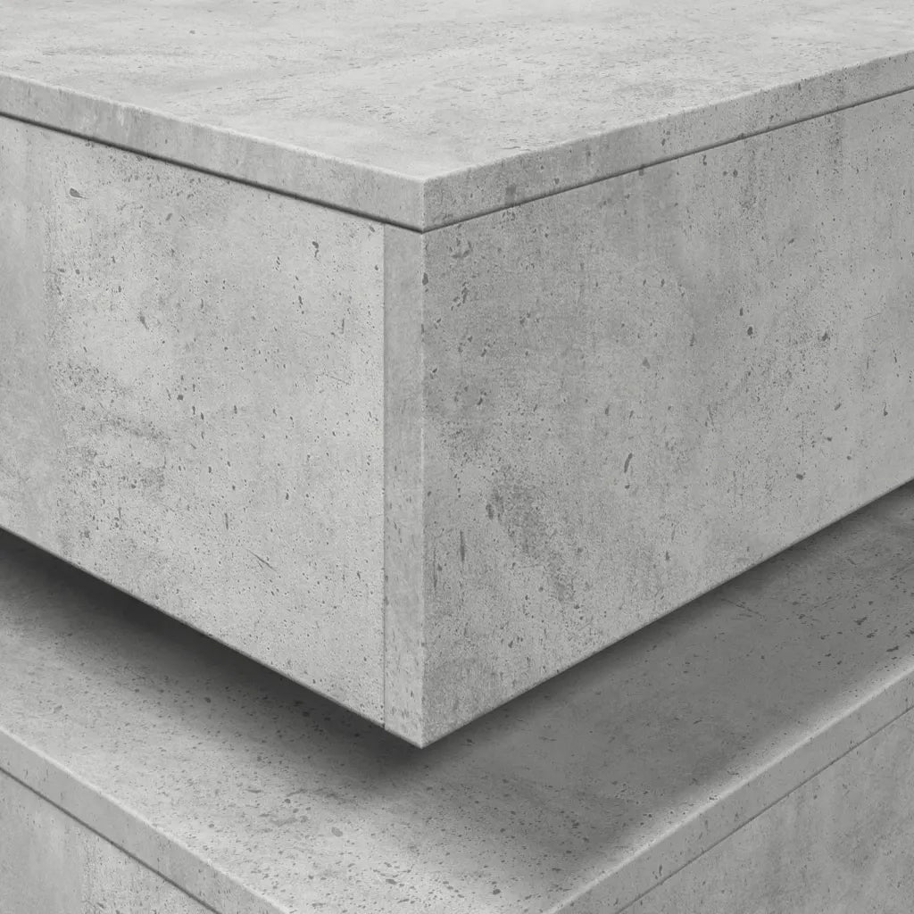 Tavolino da salotto | Tavolino da caff¨¨ | Tavolino da Soggiorno con Luci LED Grigio Cemento 50x50x40 cm