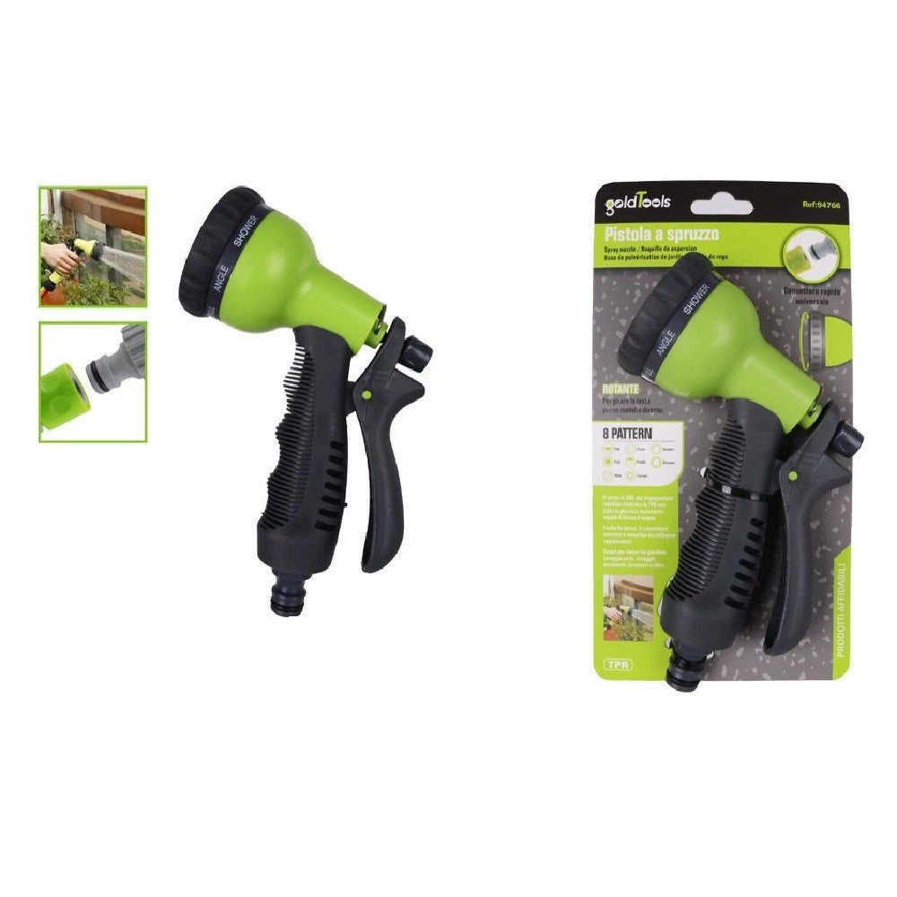 Trade Shop - Pistola A Spruzzo Bocchetta 8 Getti Irrigazione Tubo Pompa Acqua Giardino 94766 -