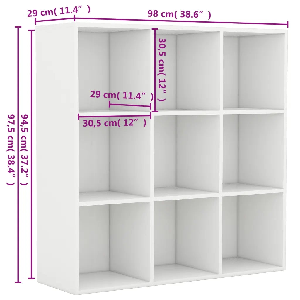 Libreria Bianca 98x29x97,5 cm in Legno Multistrato 801125