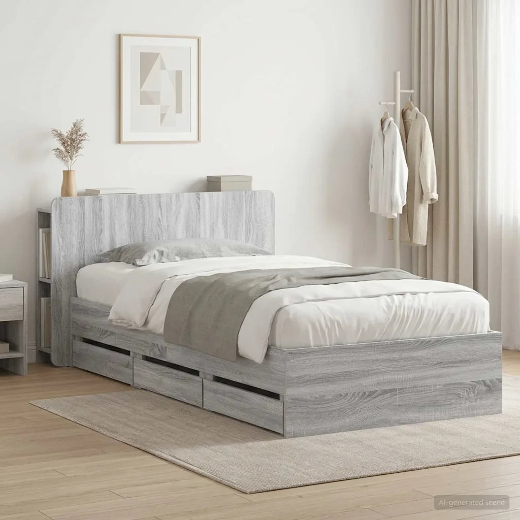 Telaio del letto con storage Sonoma grigio 80 x 200 cm 3433914