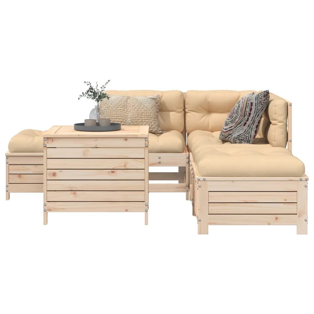 Set Divani da Giardino 6 pz in Legno Massello di Pino 3250704