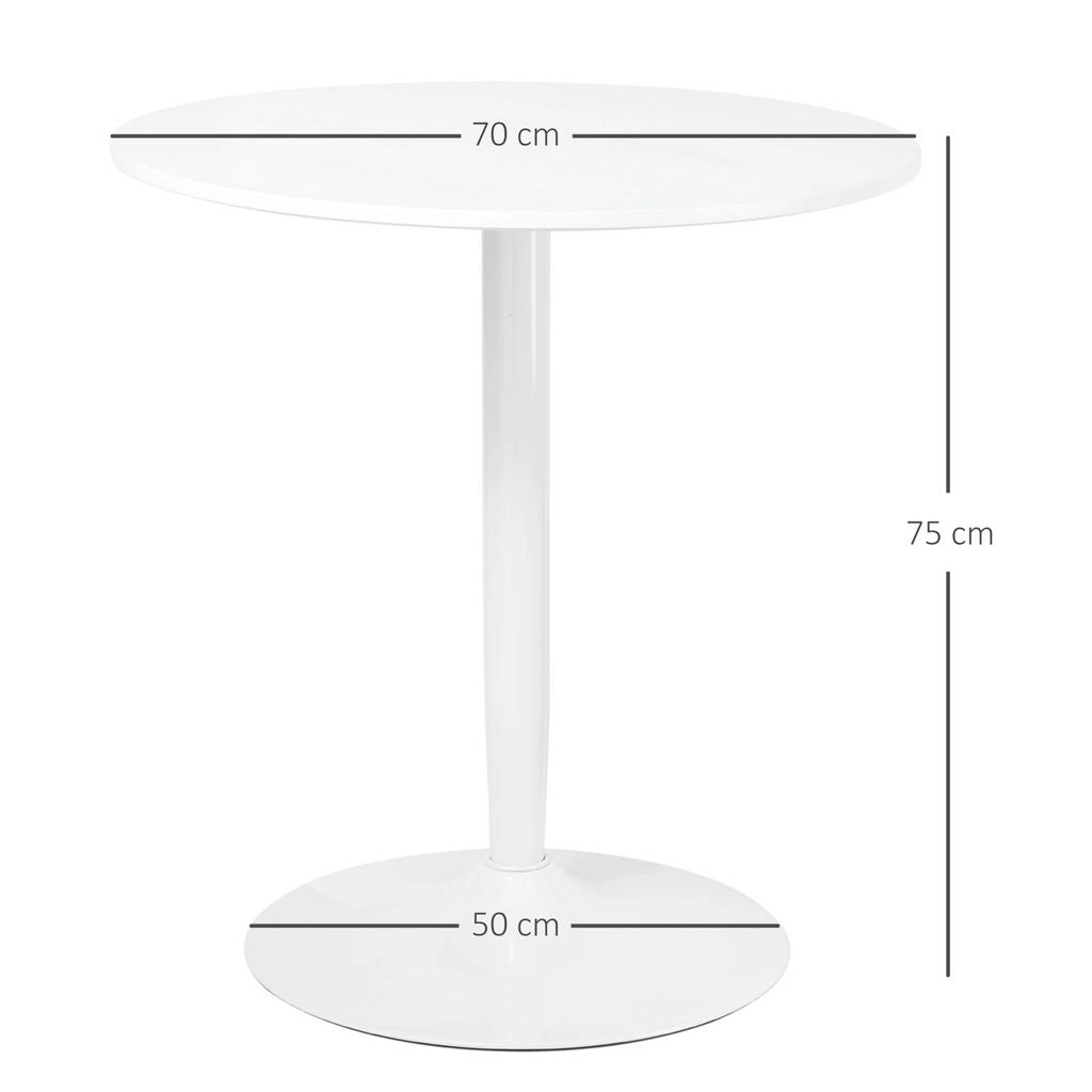 TAVOLO ROTONDO MODERNO PER 2 PERSONE Ø70X75CM BIANCO