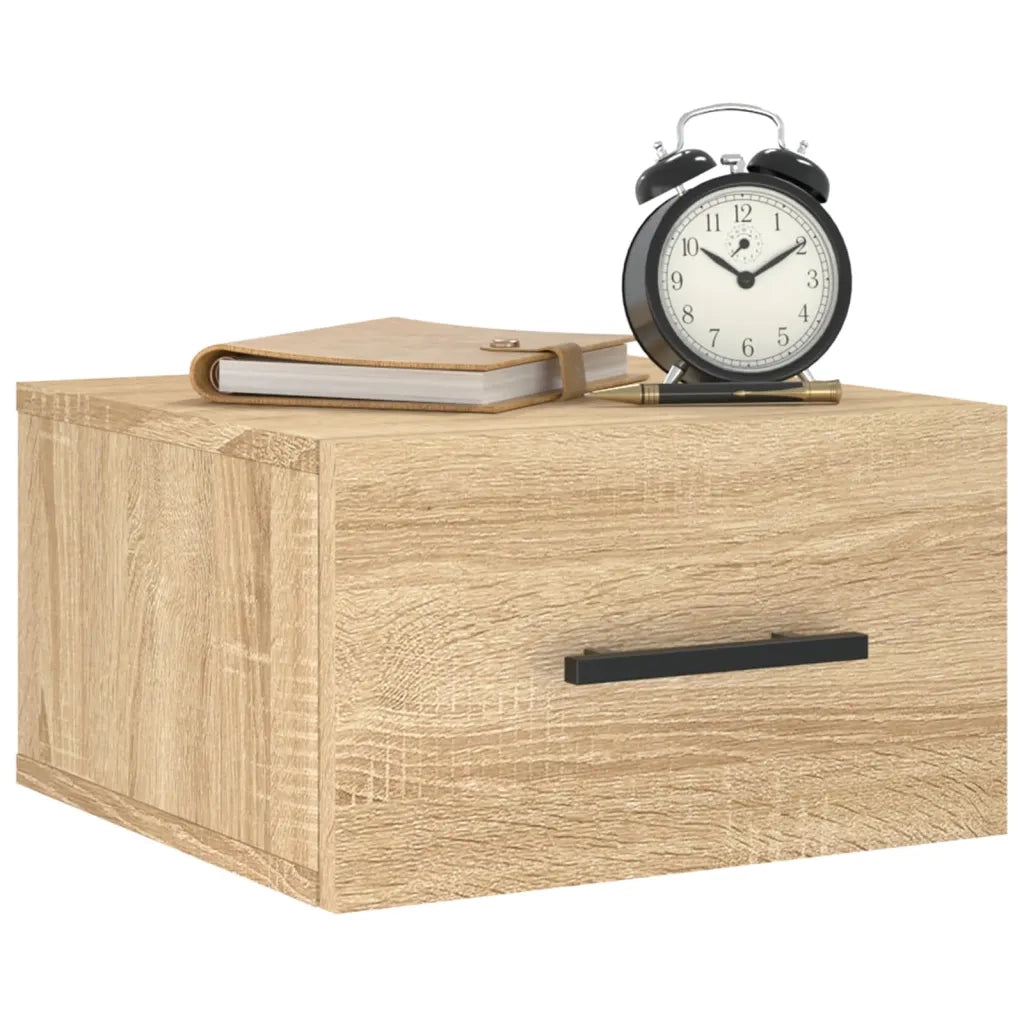 Comodini a Muro 2 pz-Set di 2 Tavolino da notte Rovere Sonoma 35x35x20 cm 457844