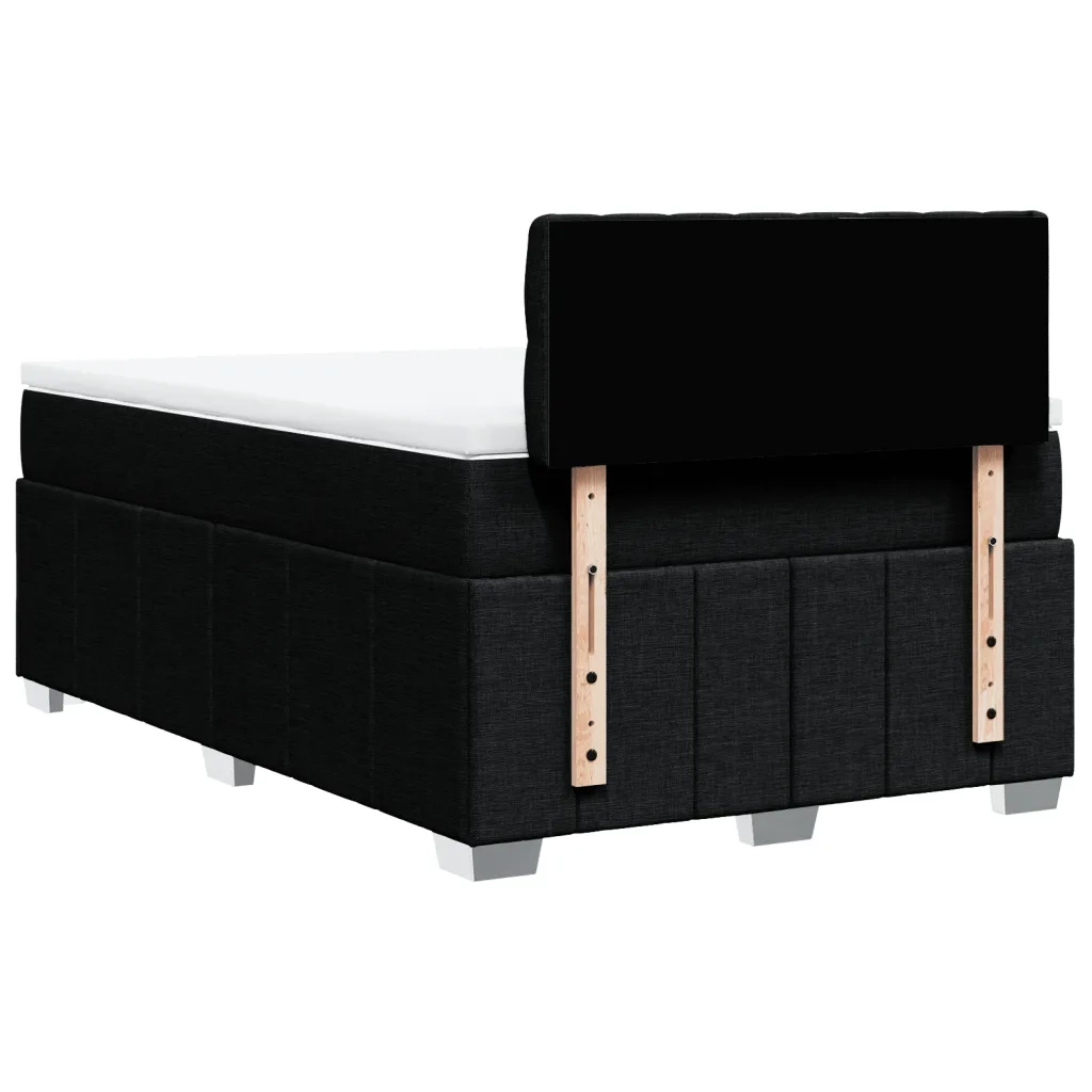 Giroletto a Molle con Materasso Nero 120x190 cm in Tessuto 3287016