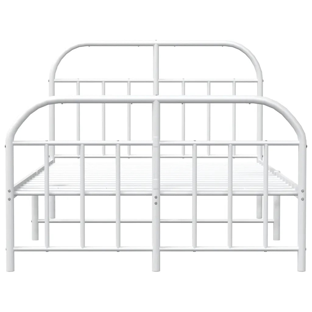 Giroletto con Testiera e Pediera-Struttura Letto Metallo Bianco 120x190 cm 202140
