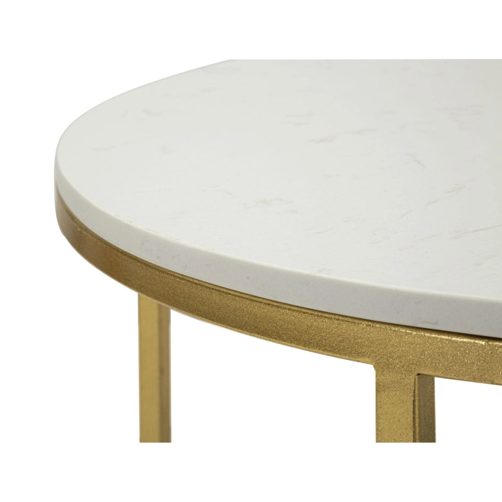 Tavolino VKH791, Oro, Metallo, 90x60x45 cm