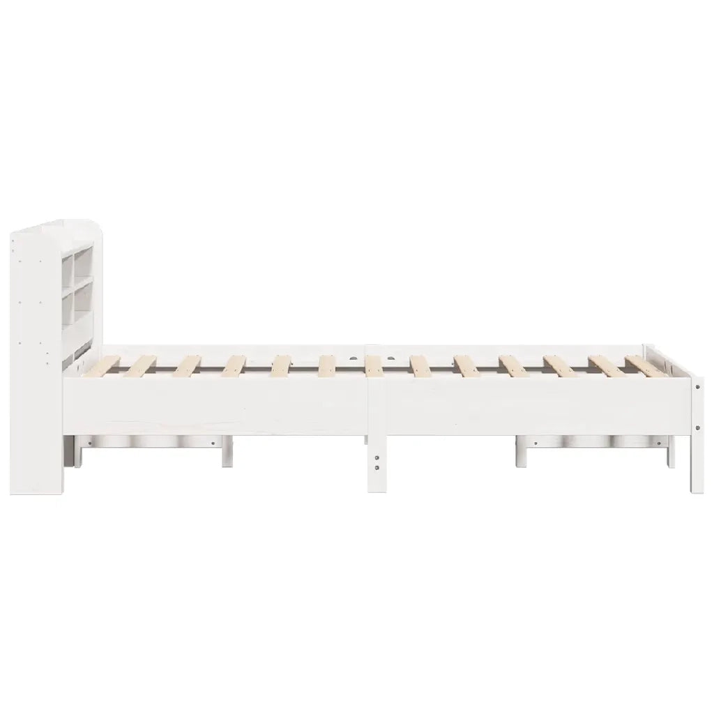Letto senza Materasso Bianco 75x190 in Legno Massello di Pino