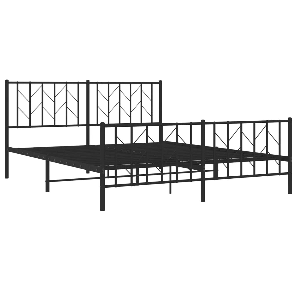 Giroletto senza Materaso con Pediera in Metallo Nero 160x200 cm 374458