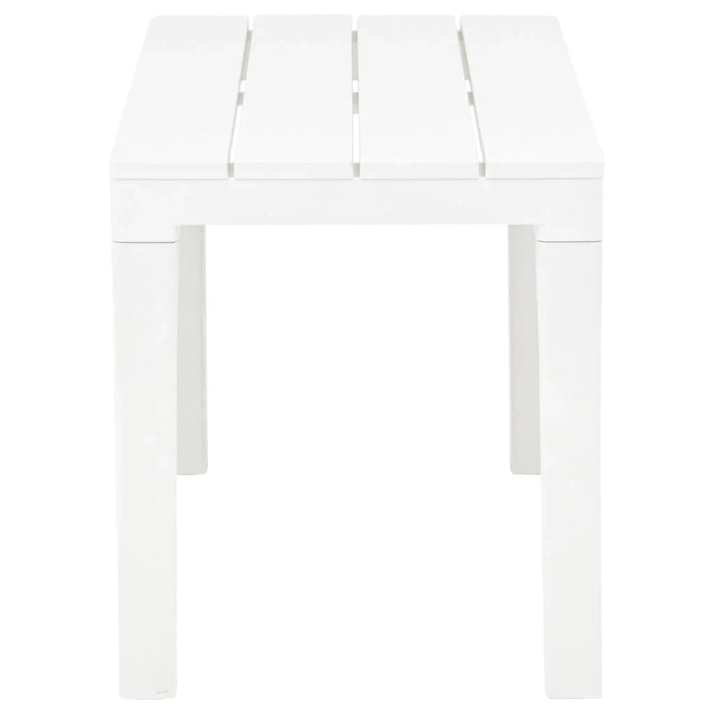 Tavolo da giardino con 2 panche in plastica bianca 02_0018689