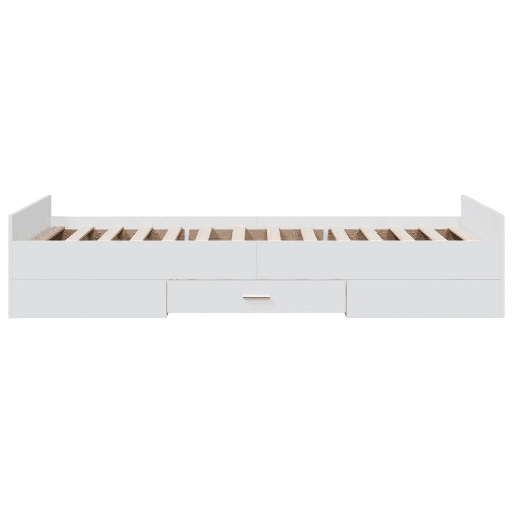 Giroletto con Cassetti Bianco 90x190 cm in Legno Multistrato