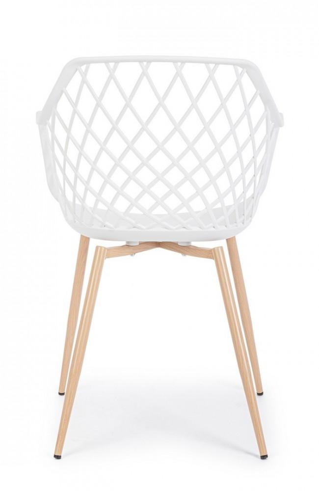 Set 4 Sedie 58x54x85,5 cm in Plastica Bianco